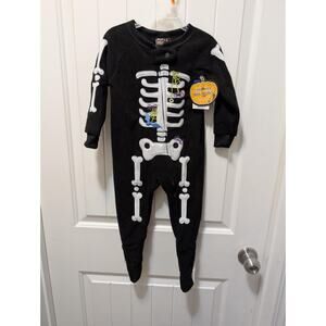 PJ & Pumpkins Halloween Skeleton Costume Toddler One-Piece Spiders Boys Size 18M